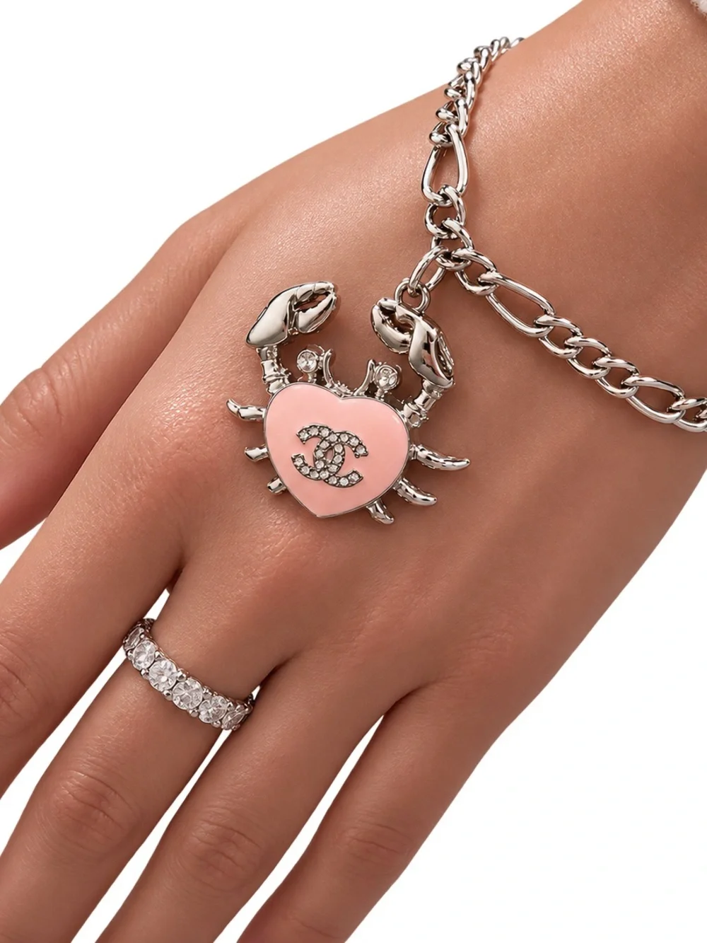 Chanel Zipper Pill Crab Pendant on Unbranded Bracelet New in Box